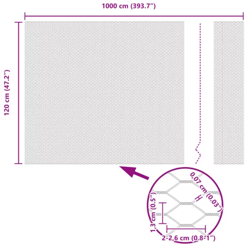  Hatszögletű Kerítés Zöld 1.2x10 m Acél