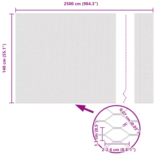  Zöld Hatszögletű Kerítés 1.4x25 m Acél
