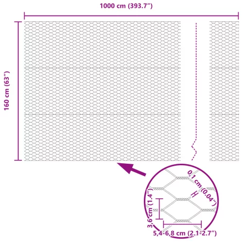  Szürke Hatszögletű Kerítés 1.6x10 m Acél