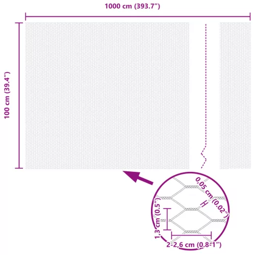  Hexagon Kerítés 1x10 m Horganyzott Acél