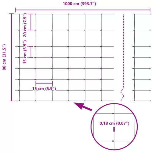  mezőkerítés 0.8x10 m horganyzott acél