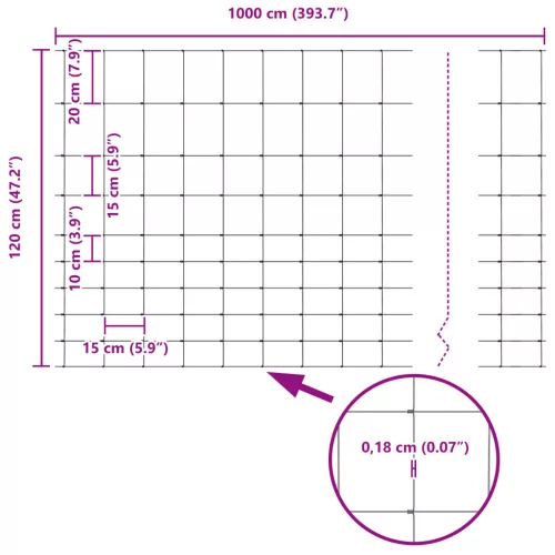  mezőkerítés 1.2x10 m galvanizált acélból