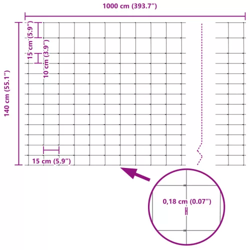  Mezőkerítés 1.4x10 m Horganyzott acél