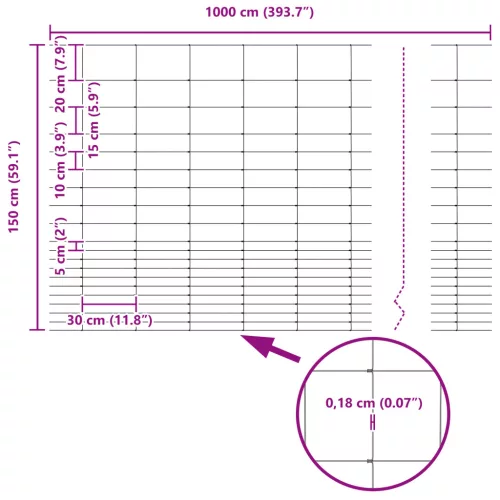  mezőkerítés 1.6x10 m Galvanizált Acél