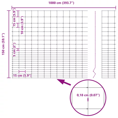  Mezőkerítés 1.6x10 m Horganyzott acél