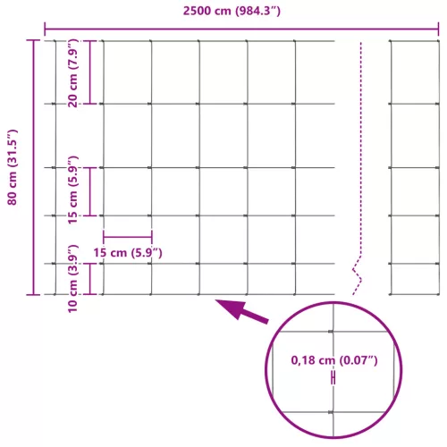  mezői kerítés 0.8x25 m horganyzott acél
