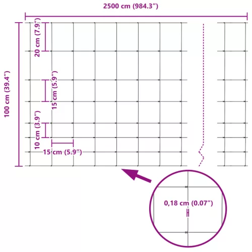 Mezőkerítés 1x25 m Galvanizált Acél