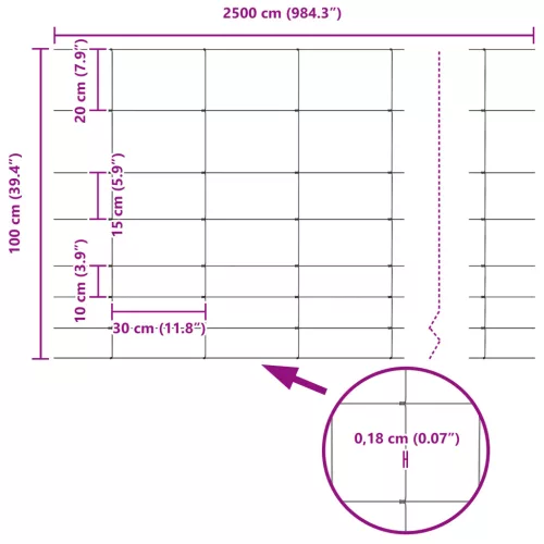  Mezőkerítés 1x25 m Horganyzott Acél
