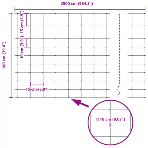  Mezőkerítés 1x25 m Galvanizált acél