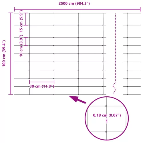  Mezőkerítés 1x25 m Horganyzott Acél