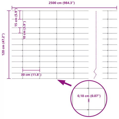  Mezokerítés 1.2x25 m Horganyzott acél