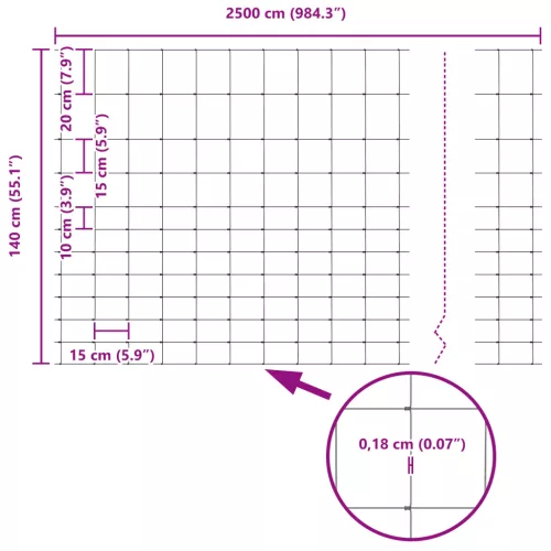  Mezőkerítés 1.4x25 m Galvanizált Acél