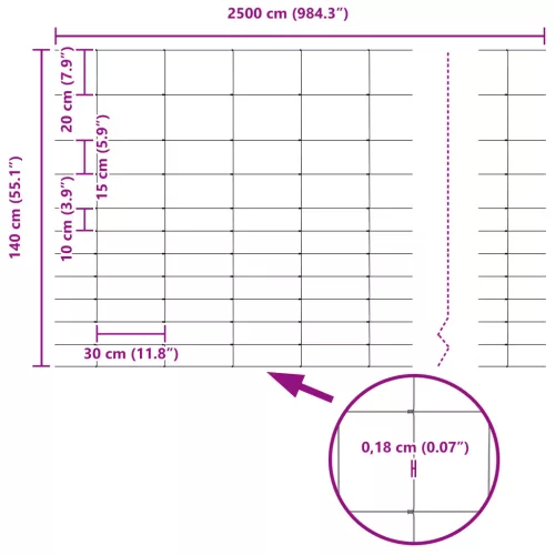  Mezőkerítés 1.4x25 m Horganyzott acél