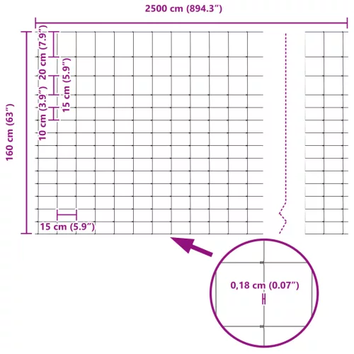  Mezőkerítés 1.6x25 m Galvanizált acél
