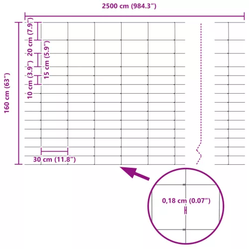  Mezökerítés 1.6x25 m Galvanizált Acél