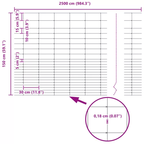  mezőkerítés 1.6x25 m horganyzott acél