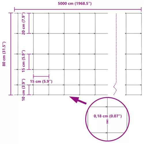  Mezőkerítés 0.8x50 m Horganyzott acél