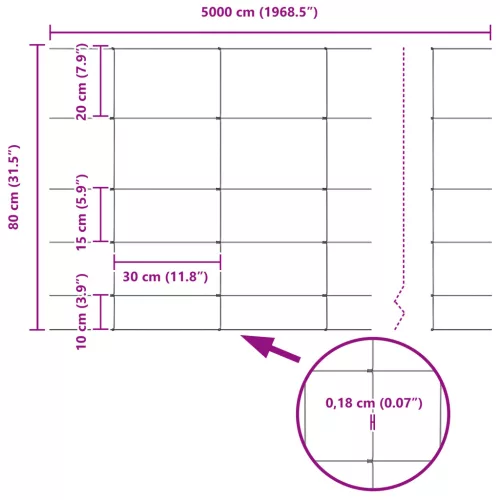  Mezői Kerítés 0.8x50 m Galvanizált Acél