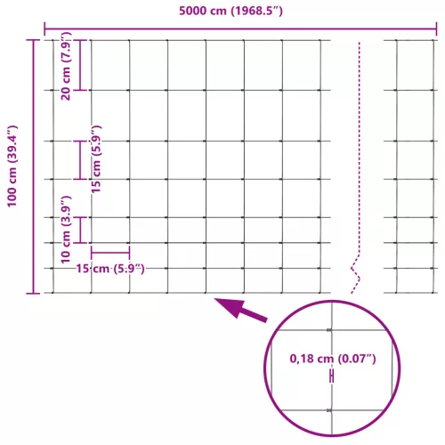  Mezöi Kerítés 1x50 m Horganyzott Acél