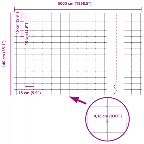  Mező kerítés 1,4x50 m Galvanizált acél