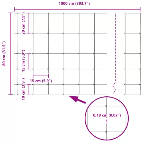  Mezőkerítés 0.8x100 m Galvanizált Acél
