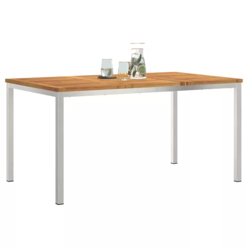  kültéri étkezőasztal 150x90x75 cm Tömör akácfa