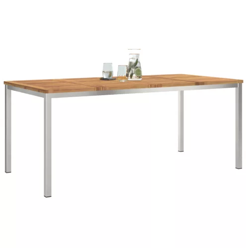  kültéri étkezőasztal 180x90x75 cm tömör akácfából