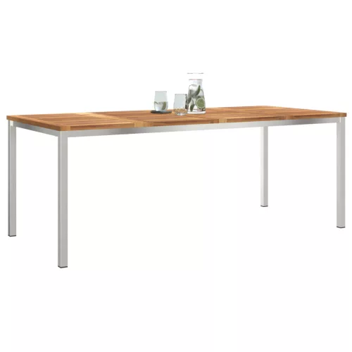 Kültéri Étkezőasztal 200x90x74.5 cm Tömör Tíkfából