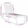  Napozóágy Kerekekkel 207x58x35 cm Tömör Akácfából és Rozsdamentes Acélból