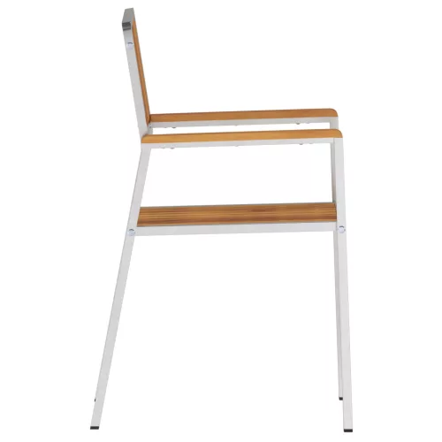  Összecsukható Kerti Székek 2 db Tömör Akácfa és Rozsdamentes Acél