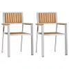  Összecsukható Kerti Székek 2 db Tömör Teak és Rozsdamentes Acél