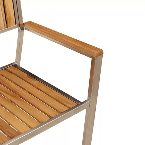  Összecsukható Kerti Székek 2 db Tömör Teak és Rozsdamentes Acél