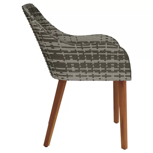  Kerti székek párnákkal 2 db Szürke Polirattan