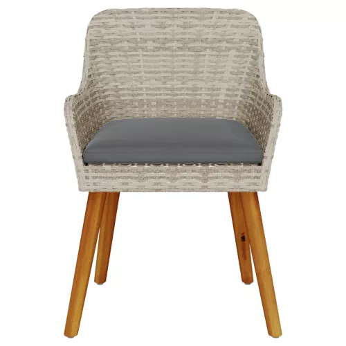  Kerti Székek párnákkal 2 db Világosszürke Poli Rattan