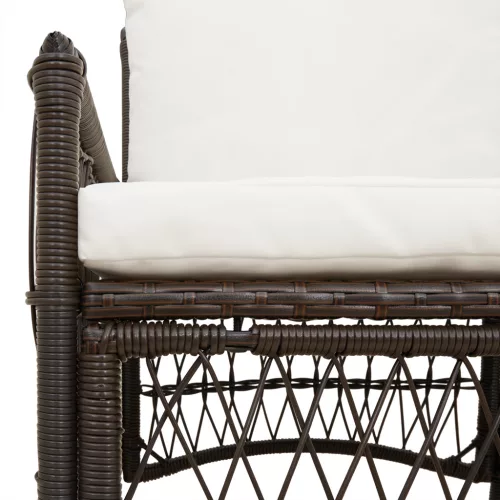  Kerti Szék Párnákkal Barna 60x70x78 cm Poli Rattan