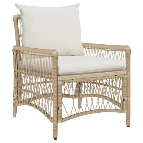  Kerti Szék Párnákkal Bézs 60x70x78 cm Poli Rattan