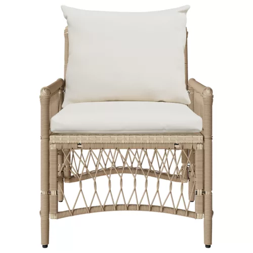  Kerti Szék Párnákkal Bézs 60x70x78 cm Poli Rattan