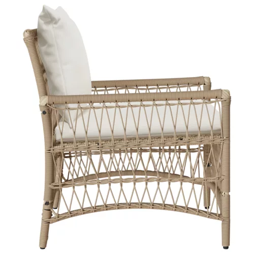  Kerti Szék Párnákkal Bézs 60x70x78 cm Poli Rattan