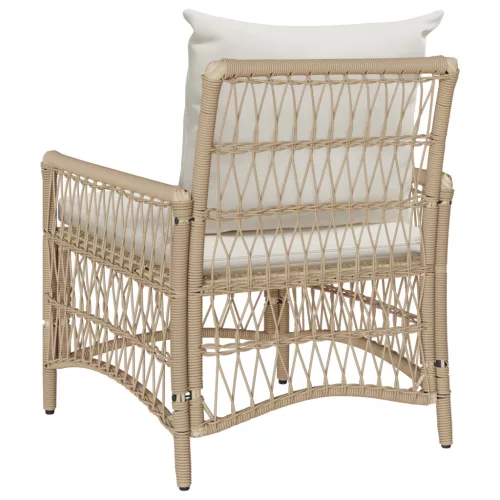  Kerti Szék Párnákkal Bézs 60x70x78 cm Poli Rattan