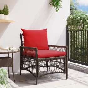  Kerti Szék Párnákkal Barna 60x70x78 cm Poli Rattan