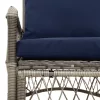  Kerti Szék Párnákkal Szürke 60x70x78 cm Poli Rattan