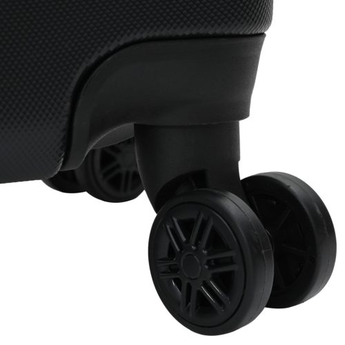  Bőrönd Szett 3 db Kemény Héj Fekete 20 24" 28" ABS"