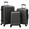  3 db kemény héjú bőrönd Sötétszürke 20'' 24'' 28'' ABS