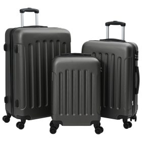    3 db kemény héjú bőrönd Sötétszürke 20'' 24'' 28'' ABS