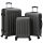  3 db kemény héjú bőrönd Sötétszürke 20'' 24'' 28'' ABS