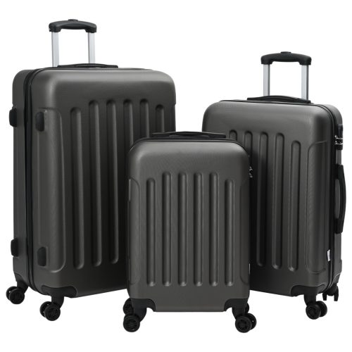  3 db kemény héjú bőrönd Sötétszürke 20'' 24'' 28'' ABS