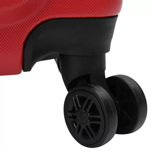  Bőrönd Szett 3 db Kemény Héjú Piros 20” 24” 28” ABS