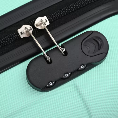  Bőrönd Készlet 3 db Kemény Héjú Mentazöld 20” 24” 28” ABS