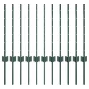  Kerítésoszlop 11 pcs Zöld 100 cm Acél