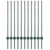 Kerítésoszlop 11 pcs Zöld 100 cm Acél